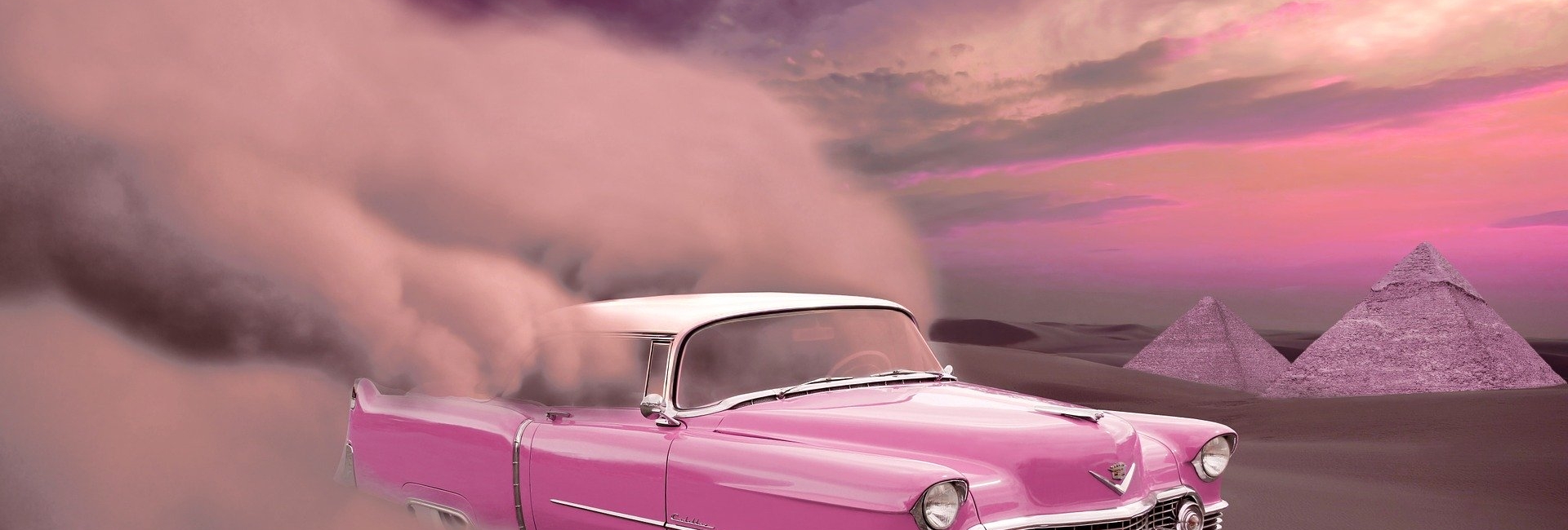 test - Pink Cadillac Race Through Arizona Desert