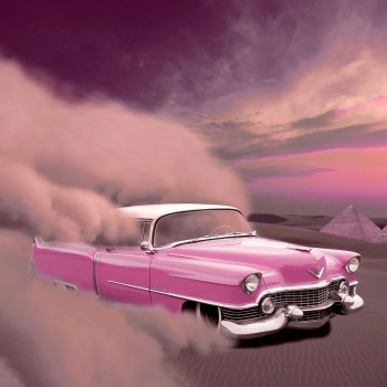 test - Pink Cadillac Race Through Arizona Desert